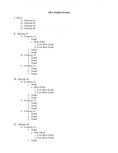MLA Essay Outline 2
